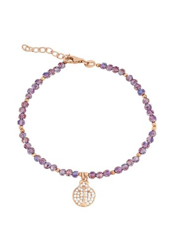 Bracciale coccinella in argento 925 dorato rosÃ©, zirconi e cristalli per Donna