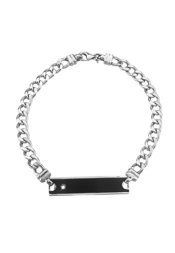 Bracciale in argento 925 rodiato e zircone per Uomo