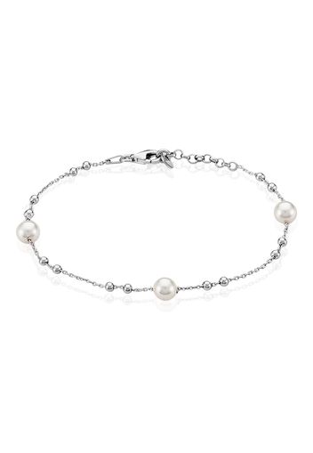 Bracciale in argento 925 rodiato e perle per Donna