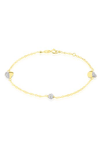 Bracciale cuori in oro e cristalli per Donna