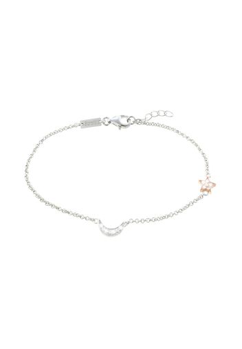 Bracciale stella luna in argento 925 bicolore e zirconi per Donna