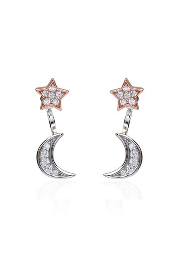 Orecchini luna e stelle in argento 925 e zirconi per Donna