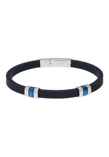 Bracciale in acciaio bicolore e silicone per Uomo