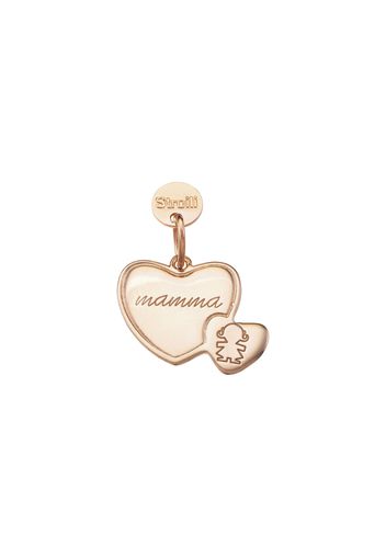 Io e la mia bambina. Charm in argento 925 rosato con incisione per