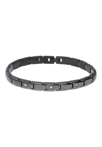 Bracciale in acciaio e zirconi per Uomo