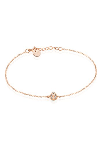 Bracciale coccinella in argento 925 rosato e zirconi per Donna