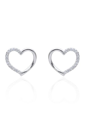 Orecchini cuore in argento 925 e zirconi per Donna