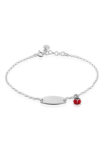 Bracciale coccinella in argento 925 e smalto per Bimbi