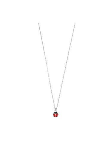 Girocollo coccinella in argento 925 e smalto per Bimbi