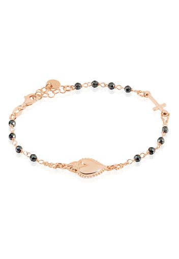 Bracciale rosario in argento 925 rosato per Donna