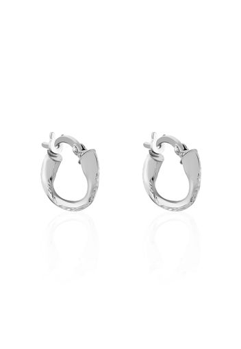 Orecchini cerchio 10 mm in argento 925 rodiato per Donna