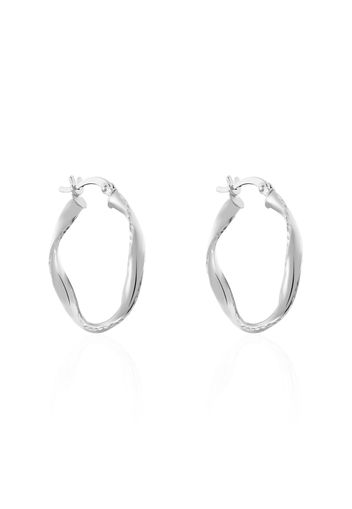 Orecchini cerchio 20 mm in argento 925 rodiato per Donna