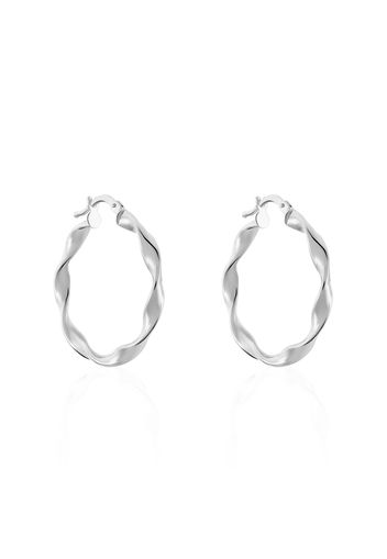 Orecchini cerchio 22 mm in argento 925 rodiato per Donna