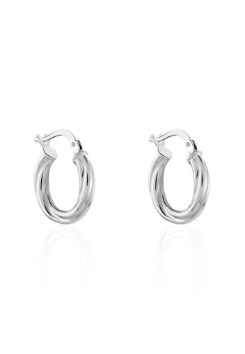 Orecchini cerchio 10 mm in argento 925 rodiato per Donna