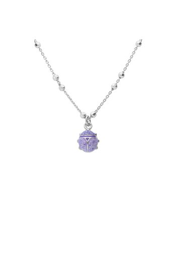 Collana in argento con ciondolo coccinella viola per Bambini