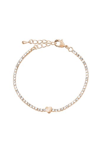 Bracciale in metallo rosato e cristalli per Donna