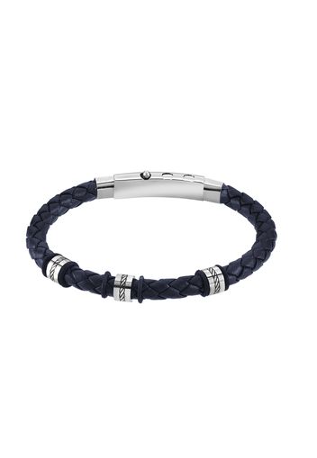 Bracciale in acciaio e pelle per Uomo