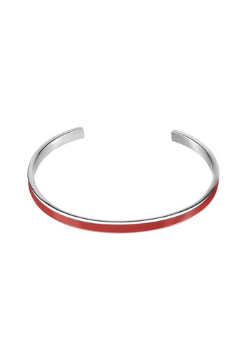 Bangle in acciaio con smalto rosso per Donna