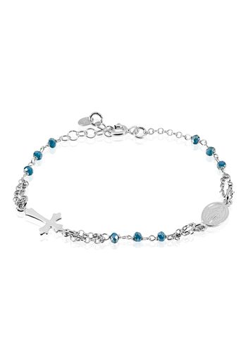 Bracciale rosario in argento 925 rodiato e pietre per Donna