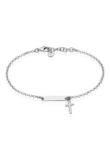 Bracciale croce in argento 925 rodiato per Donna