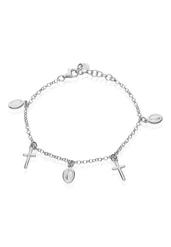 Bracciale charm in argento 925 rodiato per Donna