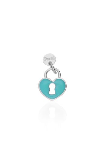 Charm in argento rodiato con lucchetto a forma di cuore per Donna