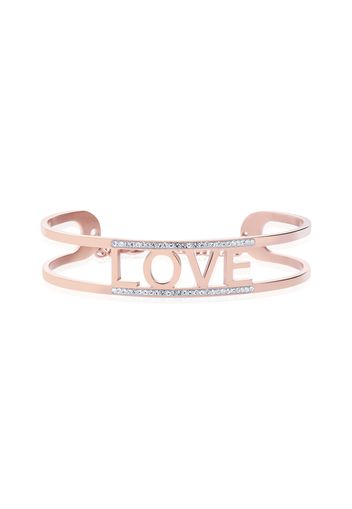 Bangle Love in acciaio rosato e strass per Donna