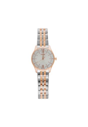 Notting hill 3h orologio in acciaio bicolore con quadrante bianco e bracciale silver e rose gold per Donna