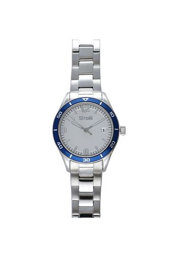 Wimbledon orologio in acciaio silver con quadrante bianco e ghiera blu per Uomo