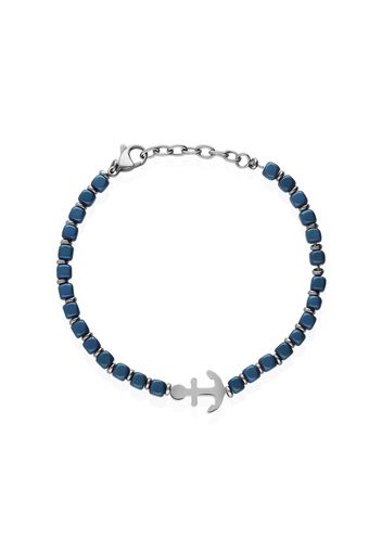 Bracciale in acciaio con ciondolo ancora blu per Uomo