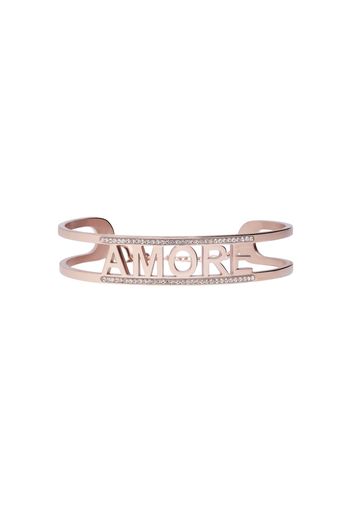 Bangle Amore in acciaio rosato e strass per Donna