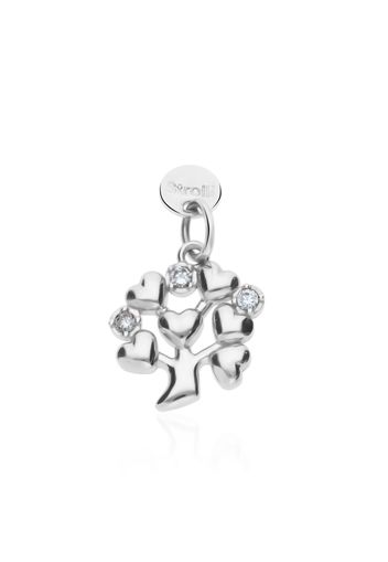 Charm albero della vita in argento rodiato con zirconi per Donna