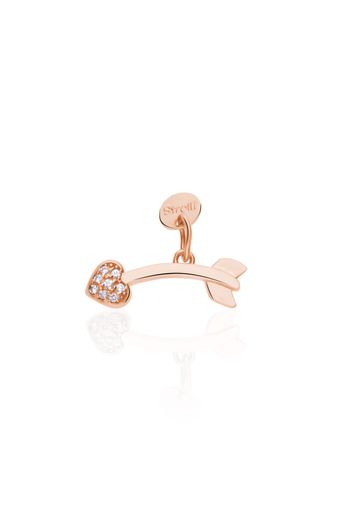 Charm freccia in argento rosato con zirconi per Donna