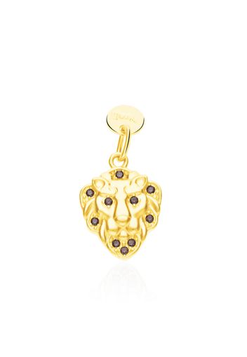 Charm leone in argento dorato con zirconi per Donna