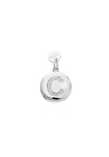 Stroili, Charm lettera C in argento rodiato con zirconi per Donna