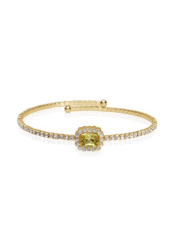 Bangle in acciaio dorato e strass con gemma in giallo per Donna