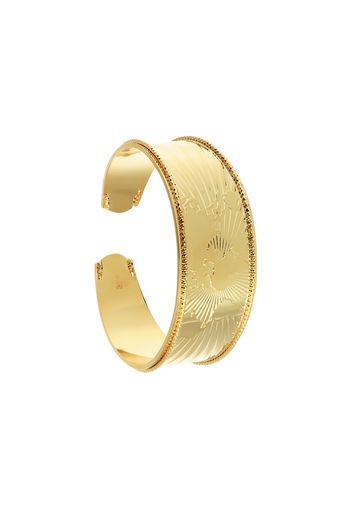 Bracciale bangle mondo in bronzo dorato per Donna