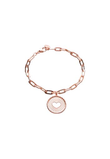 Bracciale con charm cuore in bronzo rosato per Donna