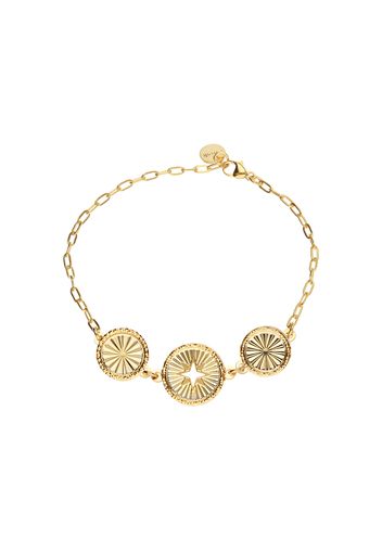 Bracciale con charms rosa dei venti e raggi in bronzo dorato per Donna