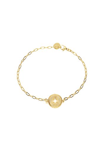 Bracciale con charm rosa dei venti in bronzo dorato per Donna