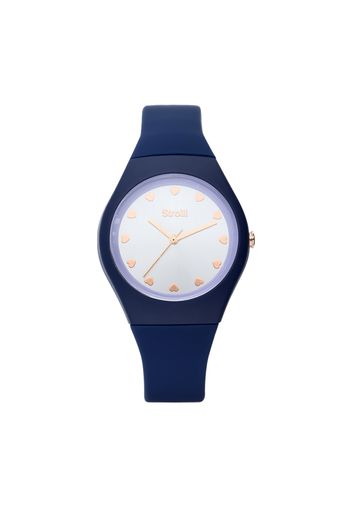 Santa Clara - Orologio cinturino blu in policarbonato, quadrante argento per Donna