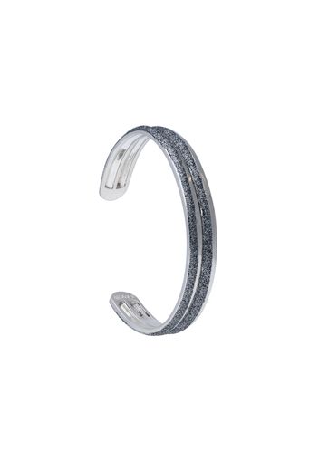 Bracciale bangle in ottone rodiato e glitter antracite per Donna