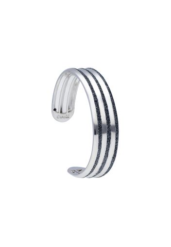 Bracciale bangle in ottone rodiato e glitter antracite per Donna