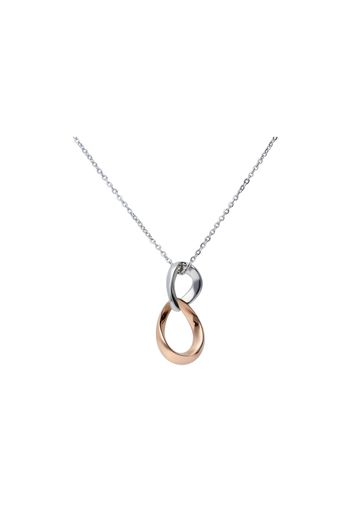 Collana acciaio con charm bicolore per Donna