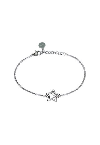 Bracciale stella con strass in acciaio silver per Donna