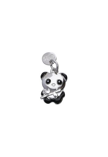 Charm panda in argento rodiato e smalto per Donna