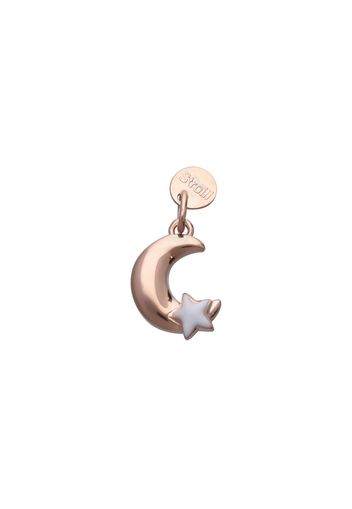 Charm luna in argento rosato e smalto per Donna