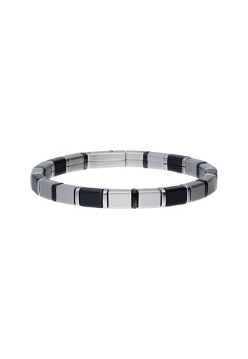 Bracciale in acciaio bicolore nero e grigio per Uomo