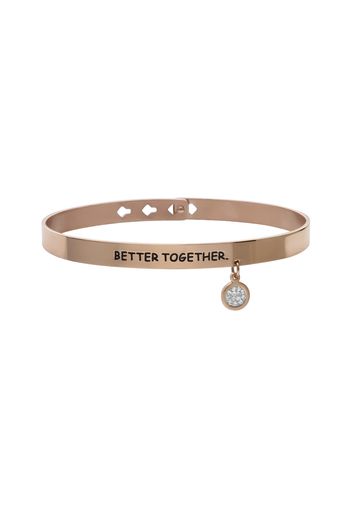 Bangle in acciaio rosato con strass Better together. per Donna