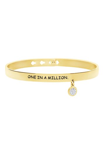 Bangle in acciaio dorato con strass One in a million. per Donna